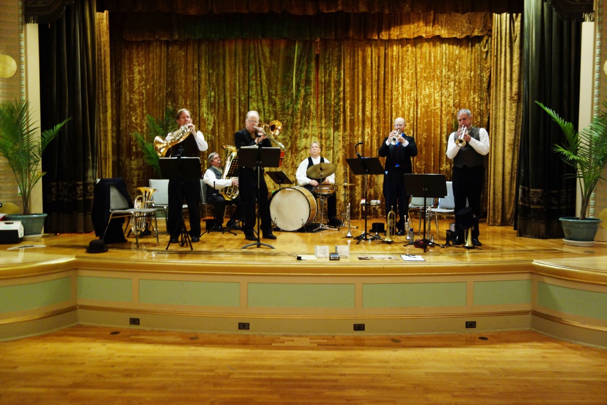 The live band performing Victorian dance music
