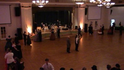 Dance class instruction at the Gaskell Ball